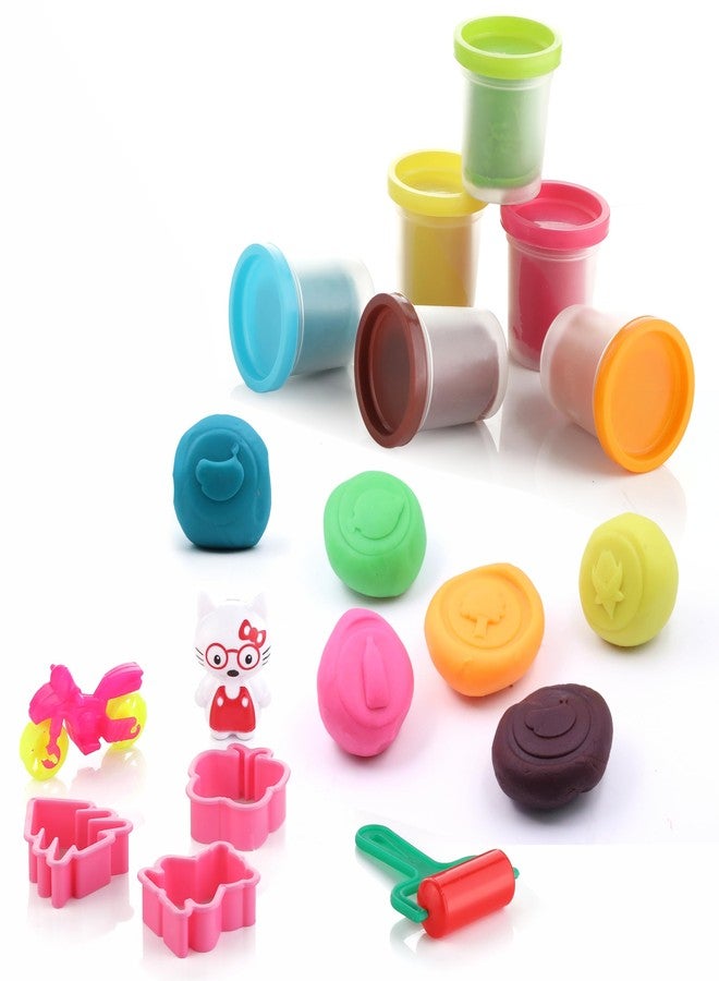 Chanak Clay Dough Kit for Kids, 6 Colours, Non-Toxic Air Dry Clay with Moulds & Tools, Creative DIY Craft Set, BIS Approved, 50g Each - Image 1